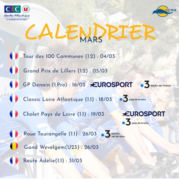 CIC U Nantes Atlantique: Calendrier de Mars