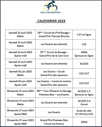 VC Essartais:Calendrier organisations 2023