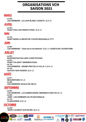 VC Les Herbiers: Programme 2021