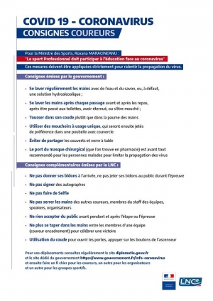 Ligue Nationale de Cyclisme: Coronavirus