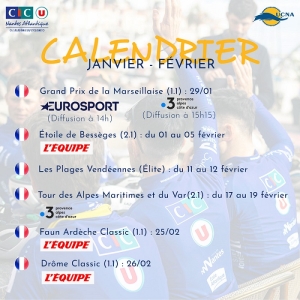 CIC U Nantes Atlantique: Calendrier Janvier/Février