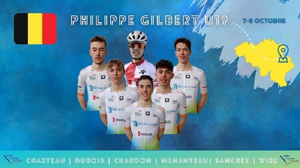 La Philippe Gilbert U19 Et.1: Clément Sanchez ( Cref PDL) sur le podium