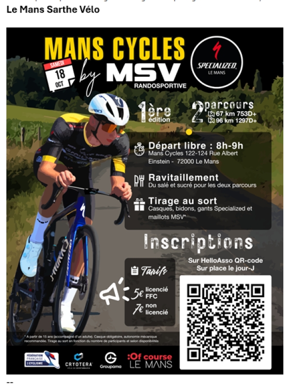 Randosportive &quot;Le Mans SV &amp;x Mans Cycles&quot;