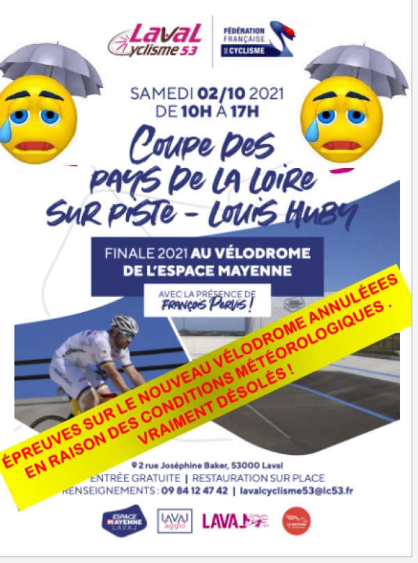 Laval: Coupe des Pays de la Loire sur Piste annulée