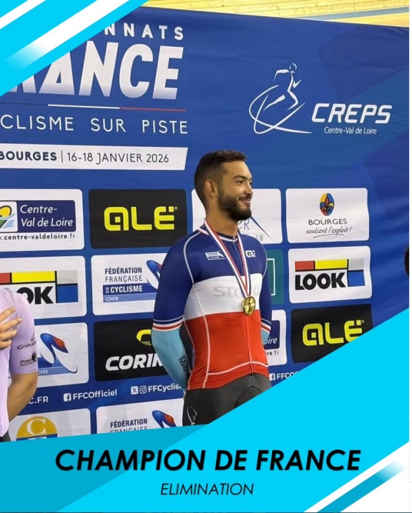 Donavan Grondin (VC Rouen 76) en Bleu-Blanc-Rouge