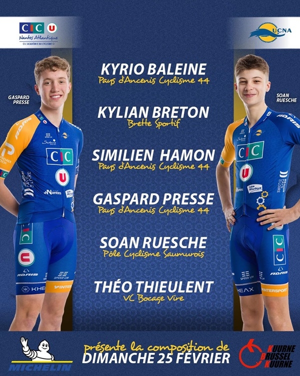 Kuurne-Brussel-Kuurne Juniors:Compo CIC U Nantes Atlantique
